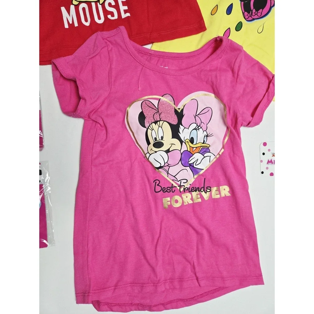 Disney Junior Girls shirt lot of 3 NWT sz 6x Minnie Mouse Daisy+ hair bow‎